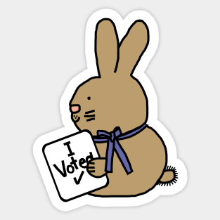 Vote Cute Bunny Rabbit with Voted Sign Sticker